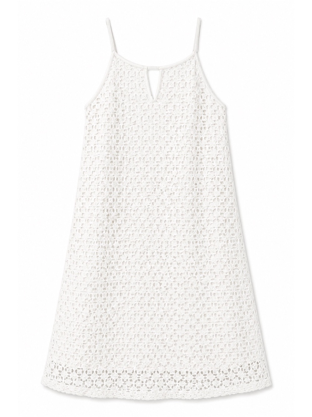 Lucky Brand White Eyelet Keyhole Dress Womens Size XS